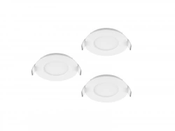 Lot de 3 spots encastrables, led intégrée, IP44, rond, Diam. 8,5 cm, INSPIRE, blanc