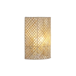 Applique mural demi-lune, INSPIRE Palanga, E14, blanc/bambou