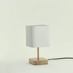 Lampe Akora, bois, blanc, H.23 cm INSPIRE, E14