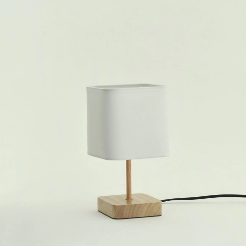Lampe Akora, bois, blanc, H.23 cm INSPIRE, E14