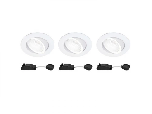 Spots encastrable, led, BAMA, rond, 4000K, GU10, blanc, classe A, lot de 3, Inspire