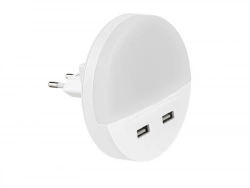 Veilleuse led sur prise avec 2 prises USB Tirpi, INSPIRE, 230 V