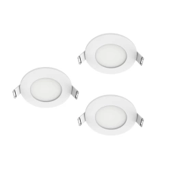 Kit 3 spot à encastrer SDB Kilia led, rond blanc, IP65, 2700k-4000k blanc chaud/neutre INSPIRE
