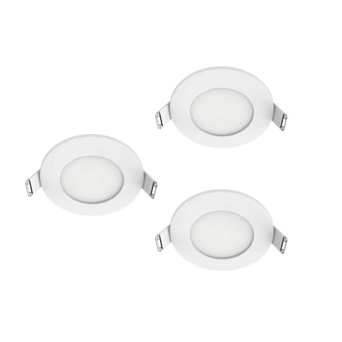 Kit 3 spot à encastrer SDB Kilia led, rond blanc, IP65, 2700k-4000k blanc chaud/neutre INSPIRE