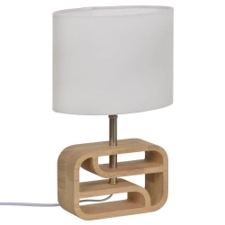 Lampe nasimo e14 h32 bois/polyester blanc inspire