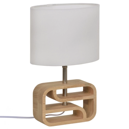 Lampe nasimo e14 h32 bois/polyester blanc inspire