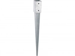 Support à enfoncer en acier fraisé, H.75 x l.7 x P.7 cm gris