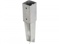 Support à sceller pour poteau acier gris, H.35 x l.7 x P.7 cm