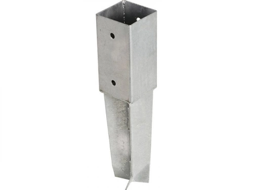 Support à sceller pour poteau acier gris, H.35 x l.7 x P.7 cm