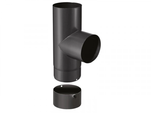 Té 90° + tampon pour raccordement Isotip, JONCOUX, diam. 150 mm noir mat