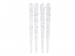 Deco noel a suspendre stalactite plastique tansparent fluorescent l15cm d1,5cm