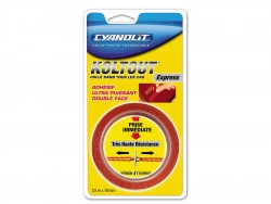 Ruban adhésif double face Koltout Express, CYANOLIT, L.2.5 m x l.19 mm