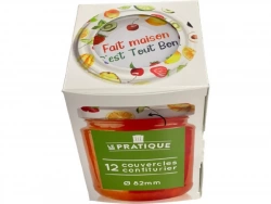 lot de 12 couvercles confiturier to d82 mm décor fruits