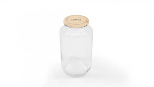 Bocal à vrac vis 3l diam.110, couvercle imitation bois, Le Pratique