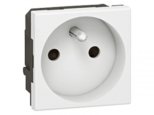 Prise avec terre à vis Mosaic, LEGRAND, blanc
