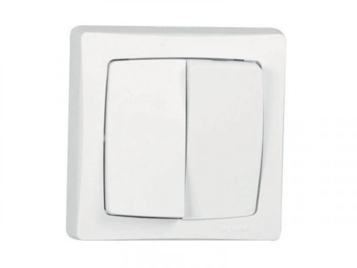 Double Interrupteur Va-Et-Vient Saillie Complet, Legrand Asl, Blanc