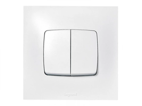 Double Interrupteur Va-Et-Vient Neptune, Blanc, Legrand