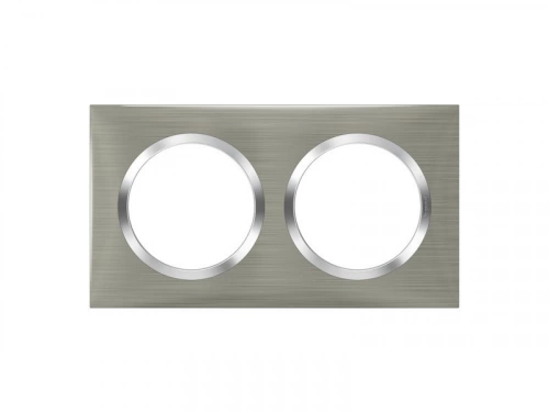 Plaque Double Dooxie, Legrand, Inox Brossé