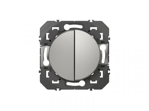 Double Interrupteur Va-Et-Vient À Assembler, Legrand Dooxie, Aluminium
