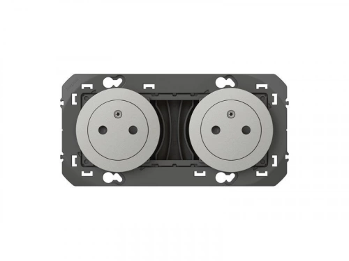 Double Prise Avec Terre Dooxie, Legrand, Aluminium