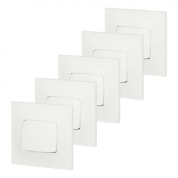 Lot de 5 interrupteurs va-et-vient Neptune, blanc, LEGRAND