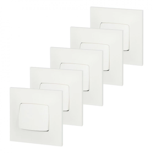 Lot de 5 interrupteurs va-et-vient Neptune, blanc, LEGRAND