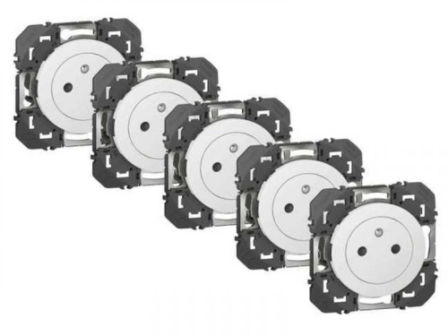 Lot De 5 Prises Avec Terre Dooxie, Legrand, Blanc