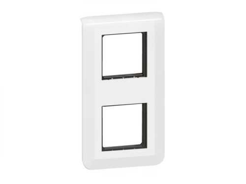 Support Et Plaque Double Vertical Mosaic, Legrand, Blanche