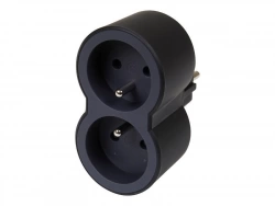 Biplite Murale Compact, 2 Prises Noir Legrand