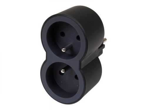 Biplite Murale Compact, 2 Prises Noir Legrand