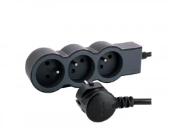 Multiprise Filaire Compact, 3 Prises Noir Legrand
