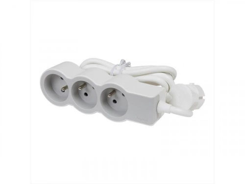 Multiprise filaire compact à 3 prises, LEGRAND, blanc