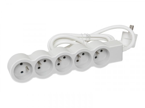 Multiprise Filaire Compact, 5 Prises Blanc Legrand, 3M