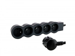 Multiprise Filaire Compact, 5 Prises Noir Legrand, 3M