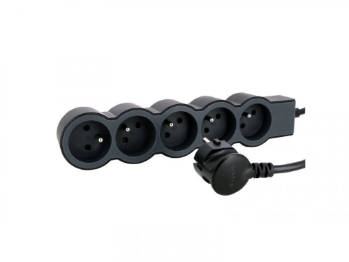 Multiprise Filaire Compact, 5 Prises Noir Legrand, 1,5M