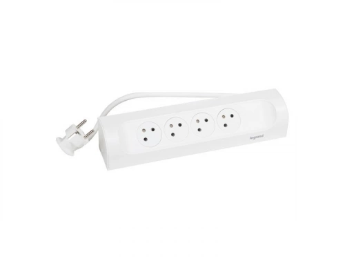 Multiprise Filaire Compact, 4 Prises Blanc Legrand