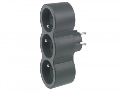 Triplite Murale Compact, 3 Prises Noir Legrand