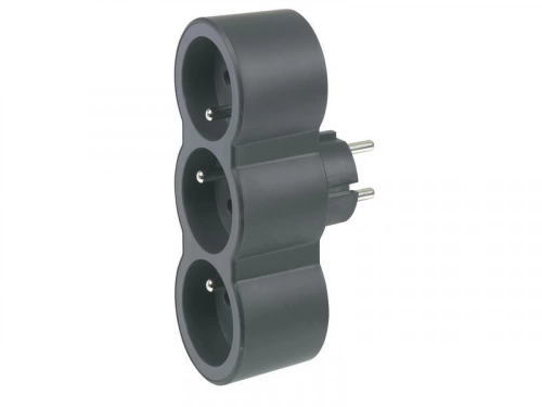 Triplite Murale Compact, 3 Prises Noir Legrand