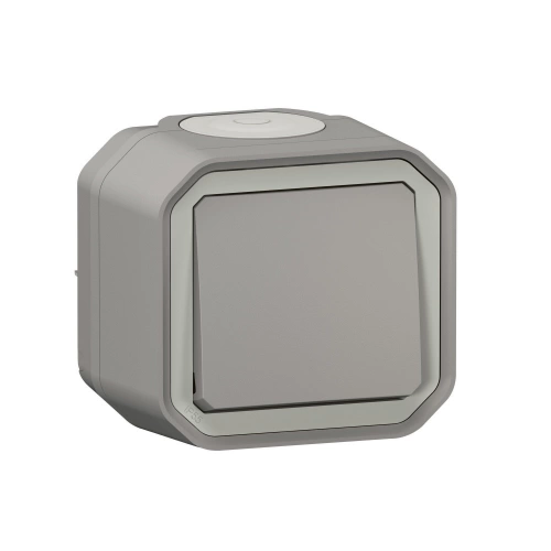 Interrupteur va-et-vient étanche prêt à poser, LEGRAND Plexo, gris