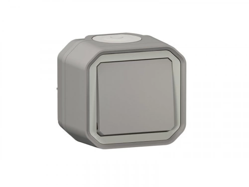 Poussoir étanche prêt à poser, LEGRAND Plexo, gris