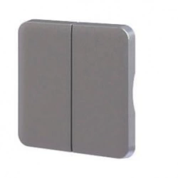 Cache commande d'éclairage double Cosy, LEXMAN aluminium mat