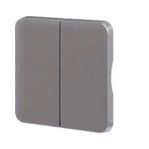 Cache commande d'éclairage double Cosy, LEXMAN aluminium mat