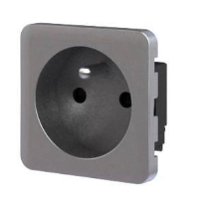 Cache prise avec terre Cosy, LEXMAN aluminium mat