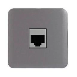 Cache prise rj45, prise double chargeur usb Cosy, LEXMAN aluminium mat