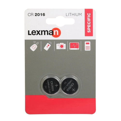 Lot de 2 piles lithium cr2016/dl2016, 3 V, LEXMAN
