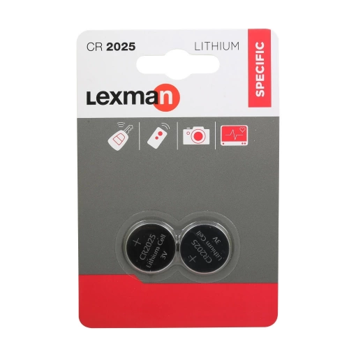 Lot de 2 piles bouton cr2025/dl2025, 3 V, LEXMAN