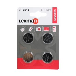 Lot de 4 piles cr2016 / dl2016, 3 V, LEXMAN