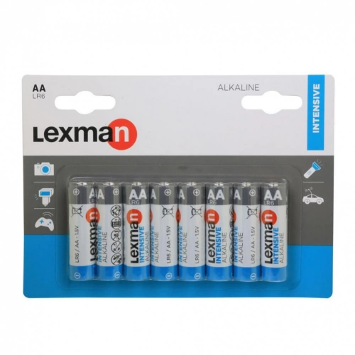 Lot de 8 piles batterie alcaline lr06, 1.5 V, LEXMAN
