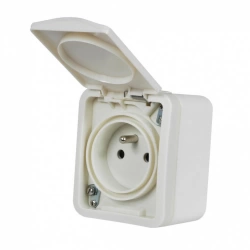 Prise avec terre étanche Extrem, LEXMAN, blanc