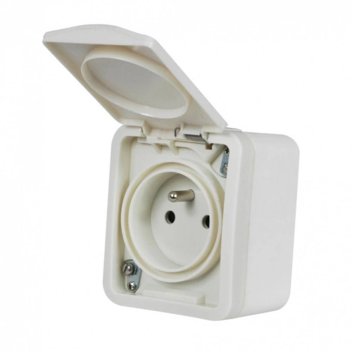 Prise avec terre étanche Extrem, LEXMAN, blanc